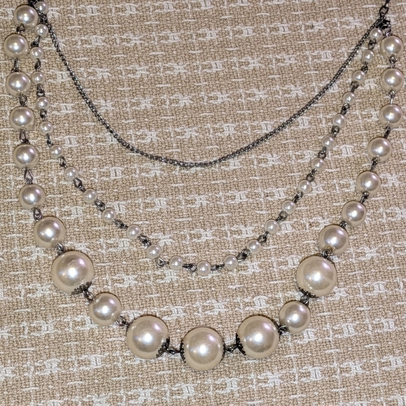 Jewelry - Sweet Faux Pearl Necklace with Three Layered Strands